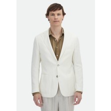 Ramsey Ekru Desenli Shirt Shoulder Slim Fit Pamuk Karışımlı Ceket