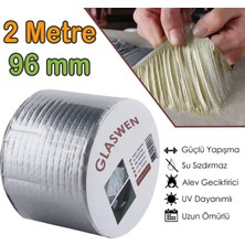 Glaswen Çatı Izolasyon Bandı 96 mm x 2 mt Su Sızdırmazlık Geçirmez Delik Yalıtım Çamur Boru Sakız Tamir Bant