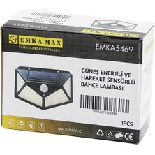 Vanch 4 Açılı   Solar - Hareket Sensörlü  Aplik Duvar Lambası  Dış Mekan   9.5 x 13.5cm (5264)
