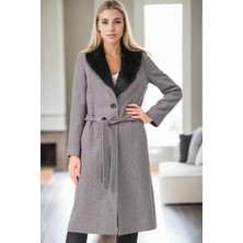Z9671 Dewberry Bayan Palto-Gri