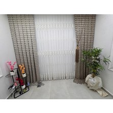 Nivemes Home Nivemeshome 656 Sultan Şönil Dokuma Vizon 1/3 Pile Fon Perde Apm