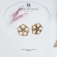 Shine of Magic Jewelry Golden Petals Earring | Çelik Küpe