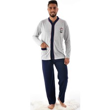 Rimoli Erkek 960 Uzun Kol Boy Düğmeli Süprem Pijama Takımı GRİ
