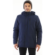 Erkek Çıkarılabilir Kapüşonlu Lacivert Kalın Mont & Kaban & Parka