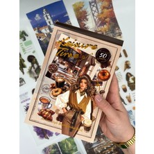 Kağıt Gemi Leisure Time Seyahat ve Kahve 30 Yaprak 384 Adet Sticker 20 Yaprak Scrapbook Kağıdı/Etiket/Çıkartma