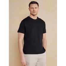 Brooks Brothers Bisiklet Yaka Siyah Erkek T-Shirt BBSS25MTS011