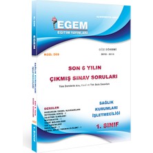 Egem Eğitim Yayınları Aöf 1. Sınıf Sağlık Kurumları Işletmeciliği Güz Dönemi Çıkmış Sınav Soruları ( 2012-2018 )