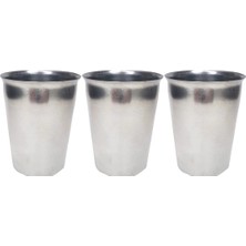 Venüs Shopping 3 Adet Paslanmaz Çelik Krom Bardak 9 x 7,5 x 5,5cm
