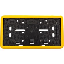 Oto Aksesuarcım Çerçeveli Dikdörtgen  Plakalık Plaka Altlığı Sarı 32X17CM 1 Adet