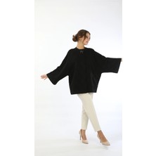 Suff Büyük Beden Yakası Taşlı Triko Ceket