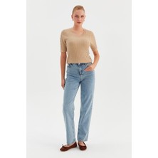 Nish&Chic Mom Fit Kadın Jean