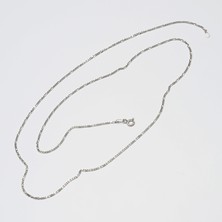 Silvalli 40 Mikron Rodyum Figaro Gümüş Zincir