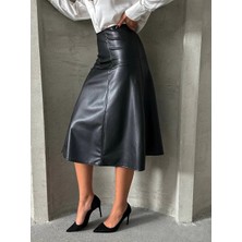 Zengezur Mall Mtxdpn Komple Parçalı Deri Etek Siyah H26441 (beden: S)