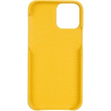 Bouletta Apple iPhone 12 Mini Uyumlu Deri Arka Kapak F360 FL12 Sarı