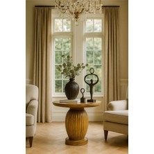 Tütün Renk Ahşap Orta Sehpa – Modern Mantar Tasarım