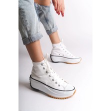 Joy Ayakkabı Roma Bağcıklı Ortopedik Taban Kadın Sneaker Spor Ayakkabı Tbt - Beyaz