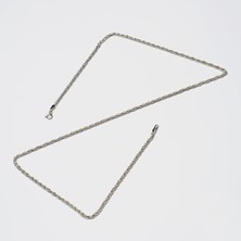 Silvalli 50 Mikron Rodyum Halat Gümüş Zincir