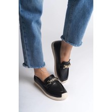 Joy Ayakkabı Lıly Bağcıksız Ortopedik Rahat Taban Kalp Desenli Kadın Babet Ayakkabı  Ckt - Siyah