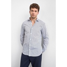 Back & Bond Çizgili Pamuklu Regular Fit Uzun Kollu Gömlek Erkek Gömlek B35W20012 119