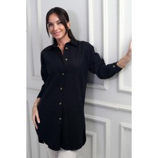 By Saygı Kadın Yanları Yırtmaçlı Kırçıllı Tunik Gömlek