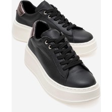 Luvi Gueno Siyah Cilt  Deri Kadın Spor Ayakkabı