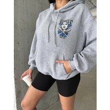 Zengezur Mall Mtxdpn 3 İplik Şardonlu Oversize Kafa Baskılı Sweat Gri (beden: M)