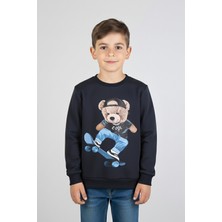 Kinderos Ayıcık Baskılı Kalın Çocuk Sweatshirt - 26K 1625