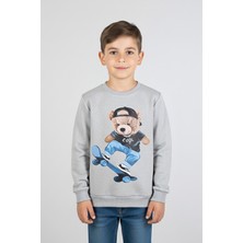 Kinderos Ayıcık Baskılı Kalın Çocuk Sweatshirt - 26K 1625
