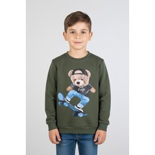 Kinderos Ayıcık Baskılı Kalın Çocuk Sweatshirt - 26K 1625