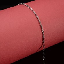 Silvalli 40 Mikron Rodyum Singapur Gümüş Bileklik