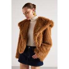 Minaaise Kısa Astarlı Kürk Kaban Taba