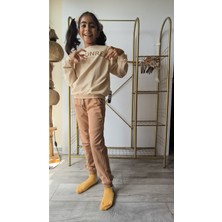 Şimo Butik Erkek Kız Çocuk Alt Üst Takım Unisex Uzun Kollu Eşofman Rahat Spor Şık Modern Tasarım Ribanalı