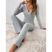 Arben Boutique Kadın Uzun Kollu Şardonlu Kaşkorse Ikili Takım