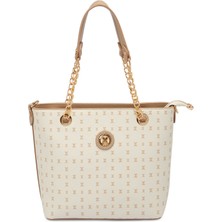 Tergan Bej Print Kadın Omuz Çantası - S1WPR0000801-U4A