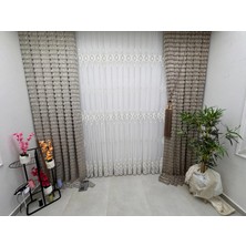 Nivemes Home Nivemeshome 3767 Serap Gold 1/3 Pileli Bambu Tül Perde