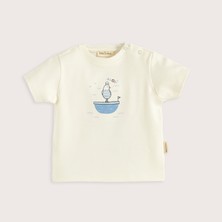 Chakra Sea Sıde Baskılı Tshirt Ekru