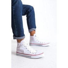 Joy Ayakkabı JY0423 Axe Bağcıklı Keten Kumaş Erkek Günlük Sneaker Ayakkabı Kbt - Beyaz