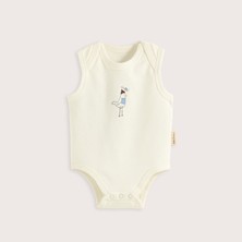 Chakra Sea Side Baskılı Kolsuz Body Ekru
