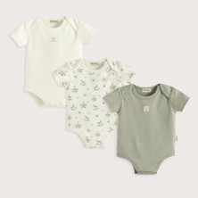 Chakra Cute Cırcus 3'Lü Body Set Ekru/Yeşil