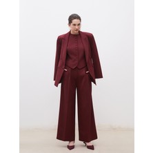 Soulife Loose Fit Krep Kadın Pileli Pantolon