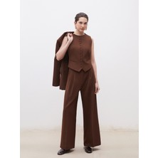 Soulife Loose Fit Krep Kadın Pileli Pantolon