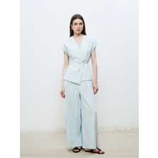 Soulife Beli Lastikli Geniş Paça Kadın Pantolon