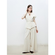 Soulife Beli Lastikli Geniş Paça Kadın Pantolon