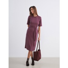 Soulife Bisiklet Yaka Kuşaklı Elbise