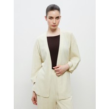 Soulife Şal Yaka Keten Karışımlı Kadın Kimono