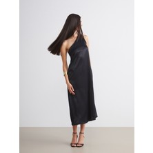 Soulife Tek Omuz Saten Elbise