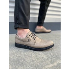 Joy Ayakkabı JY0610 Clasico Bağcıklı Cilt Erkek Günlük Klasik Ayakkabı Cst - Gri