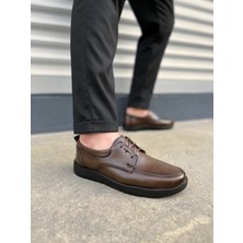 Joy Ayakkabı JY0510 Clasica Bağcıklı Cilt Erkek Günlük Klasik Ayakkabı Cst - Kahverengi