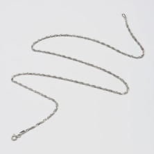 Silvalli 30 Mikron Rodyum Singapur Gümüş Zincir