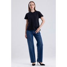JUST UNIQUE DENIM J.U.D Lopez 249 Normal Bel Koyu Mavi Comfort Straight Jeans Kadın